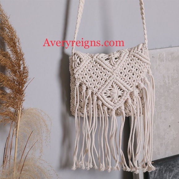 Macrame Crossbody Handbag - Picture 1 of 15